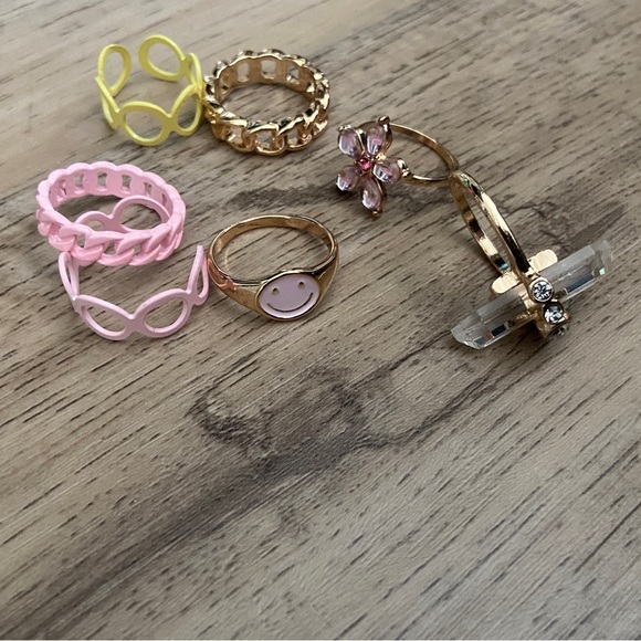 pink/yellow ring set - Picture 2 of 2